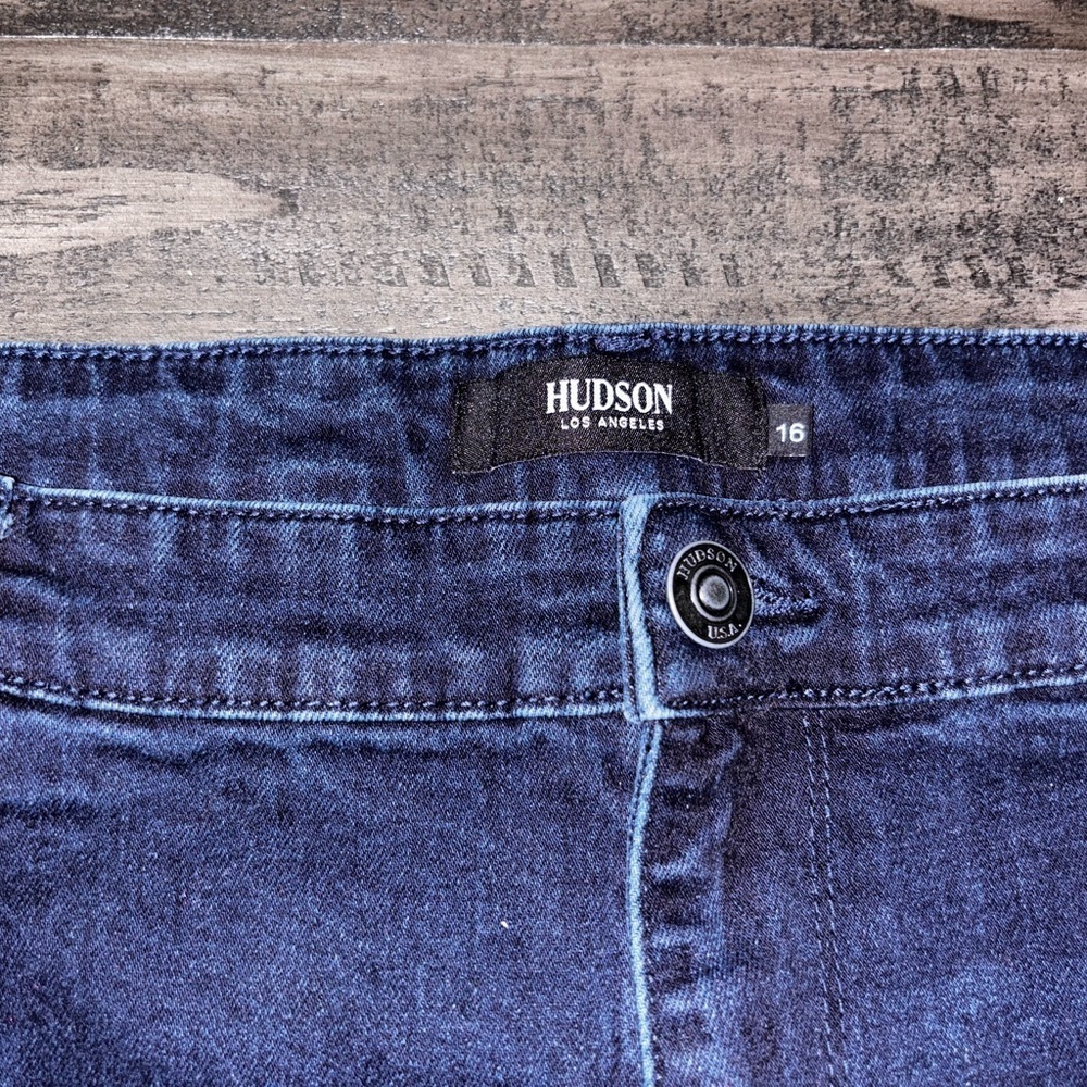 Hudson Jeans Womens Dark Wash Blue Straight Leg Stretch Back Flap Pockets SZ 16‍ - Picture 8 of 10